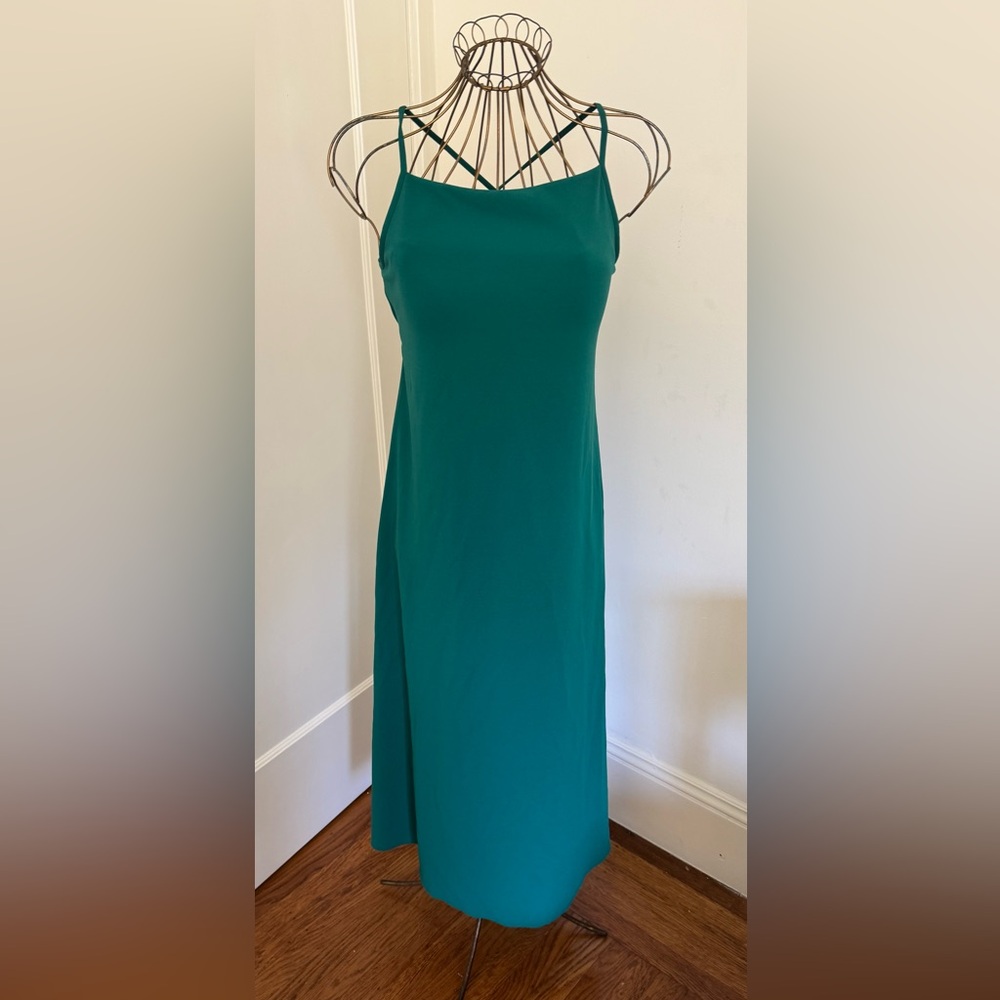 NWT Uniqlo Green Sleeveless Maxi Dress - Slim Straps & Pockets - Size XL